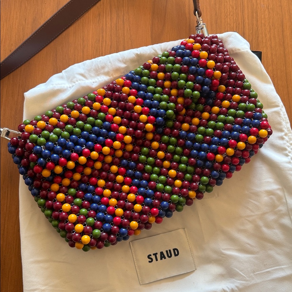 STAUD TIMMY SHOULDER BAG JUNGLE STRIPE